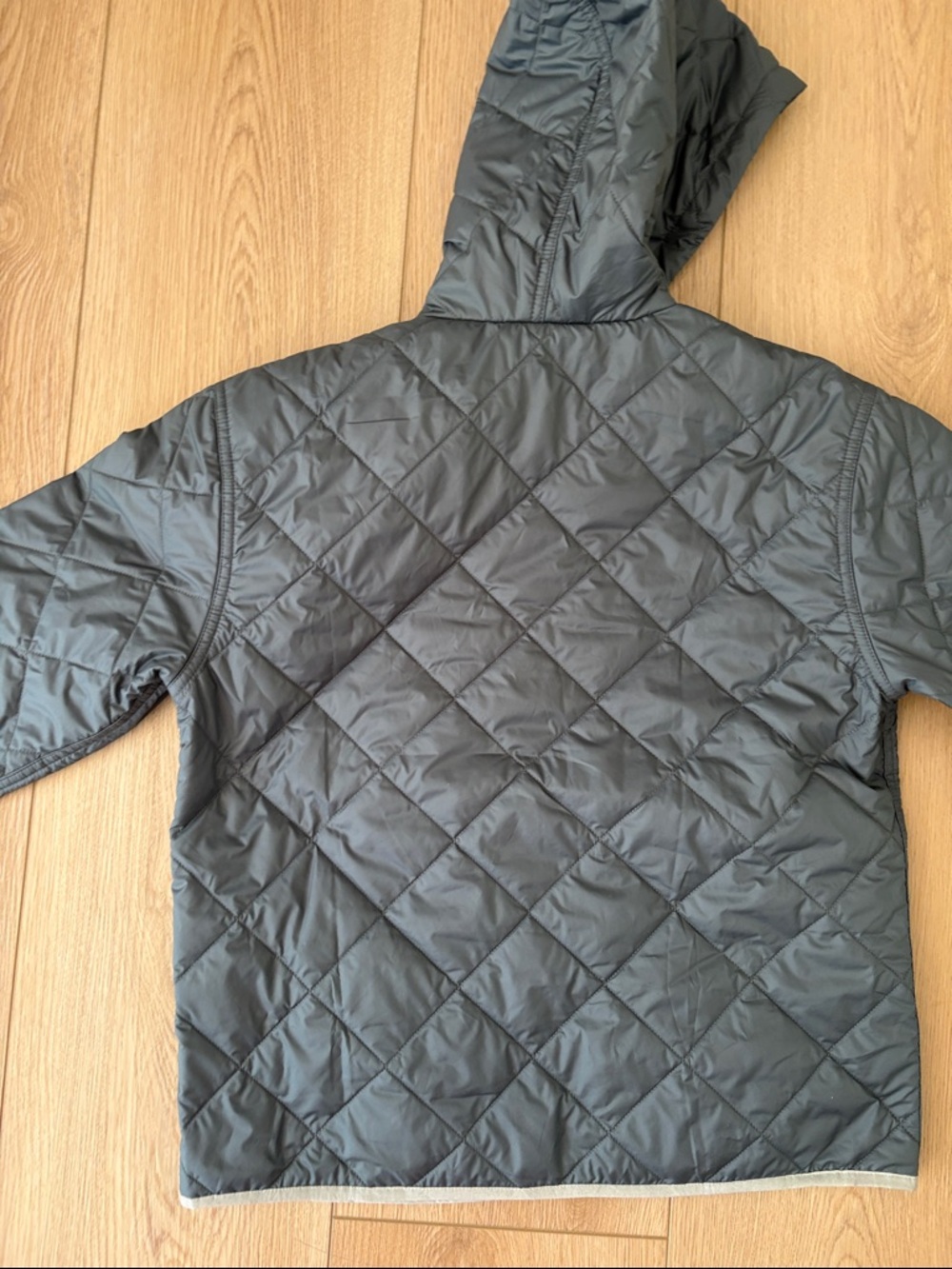 NWT Women's Diamond Quilted Bomber Hoody Nouveau Green Grey Size Small - Picture 6 of 7